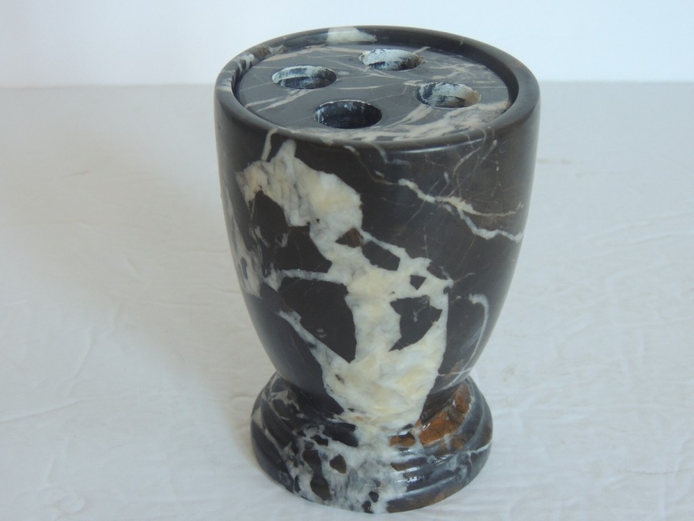Solid Marble 3 color 2 PC  FLOWER FROG POT VASE 4.25" 4 hole