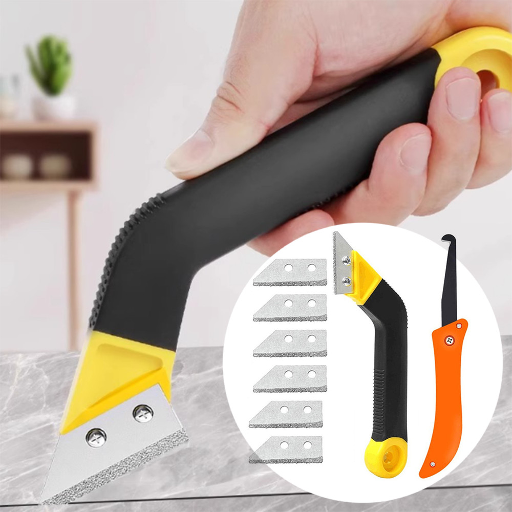 Comprehensive Grout Removal Tool Set with 6 Replacement Blades for Tiles