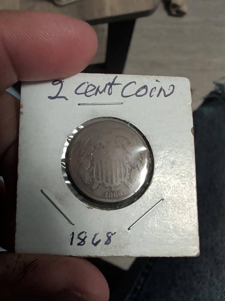 1868 Two Cent Piece US Copper Coin 060824 73te