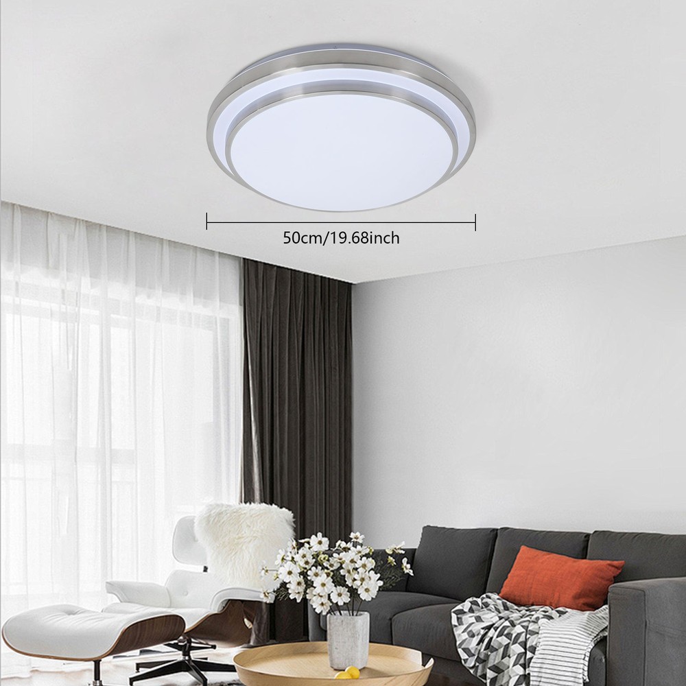 Modern LED Ceiling Light Flush Mount Dimmable Chandelier Lamp w/ Remote Control