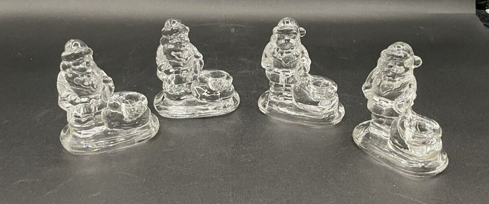 Williams-Sonoma Tiny Taper Santa Candle Holders Boxed