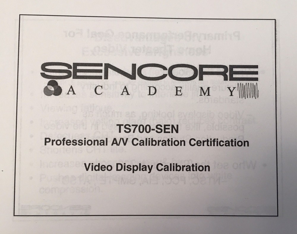 SENCORE Training Academy TS700 Video Audio Satellite RF Complete Training Course