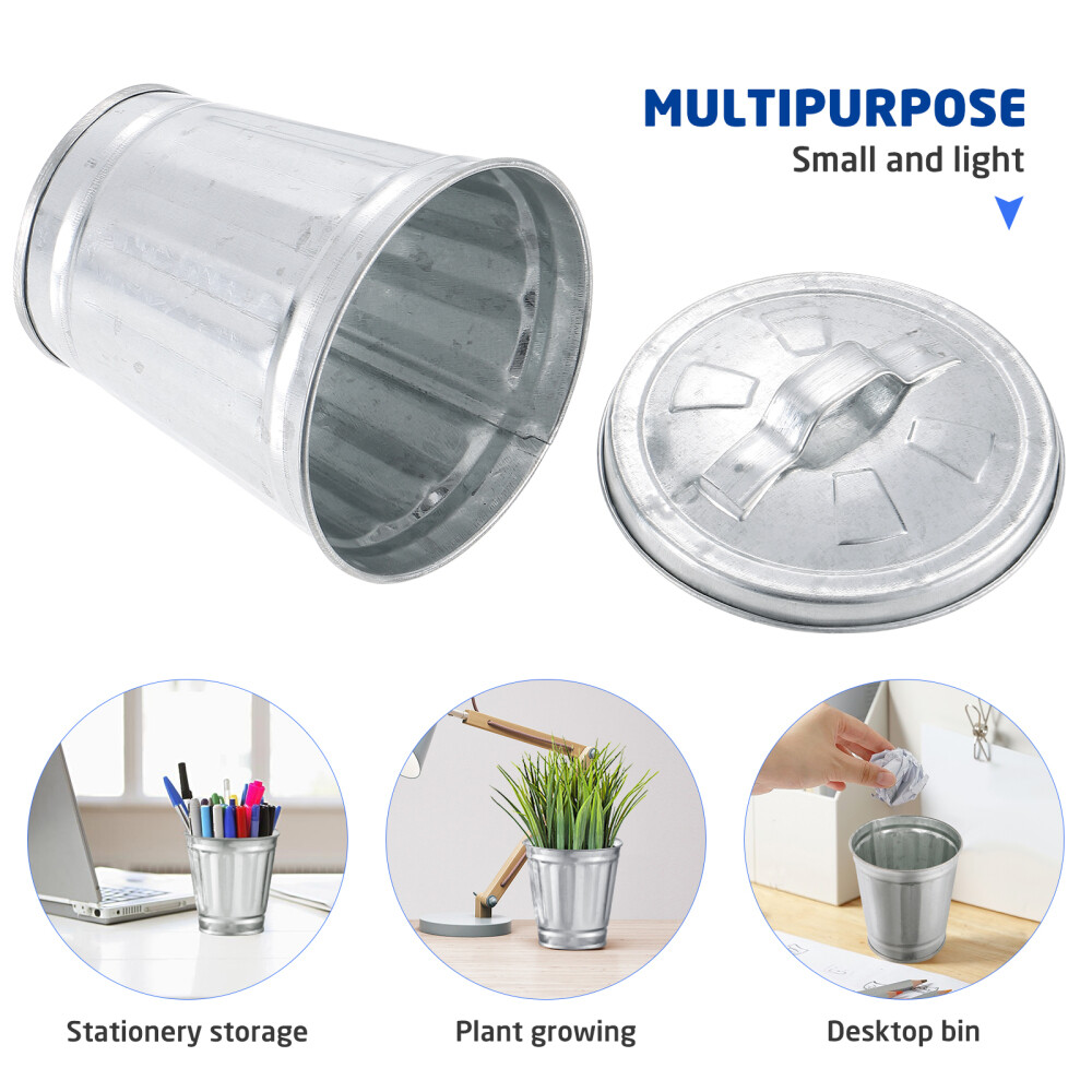Small Garbage Can Galvanized Trash Can Lid Garbage Recycling Container