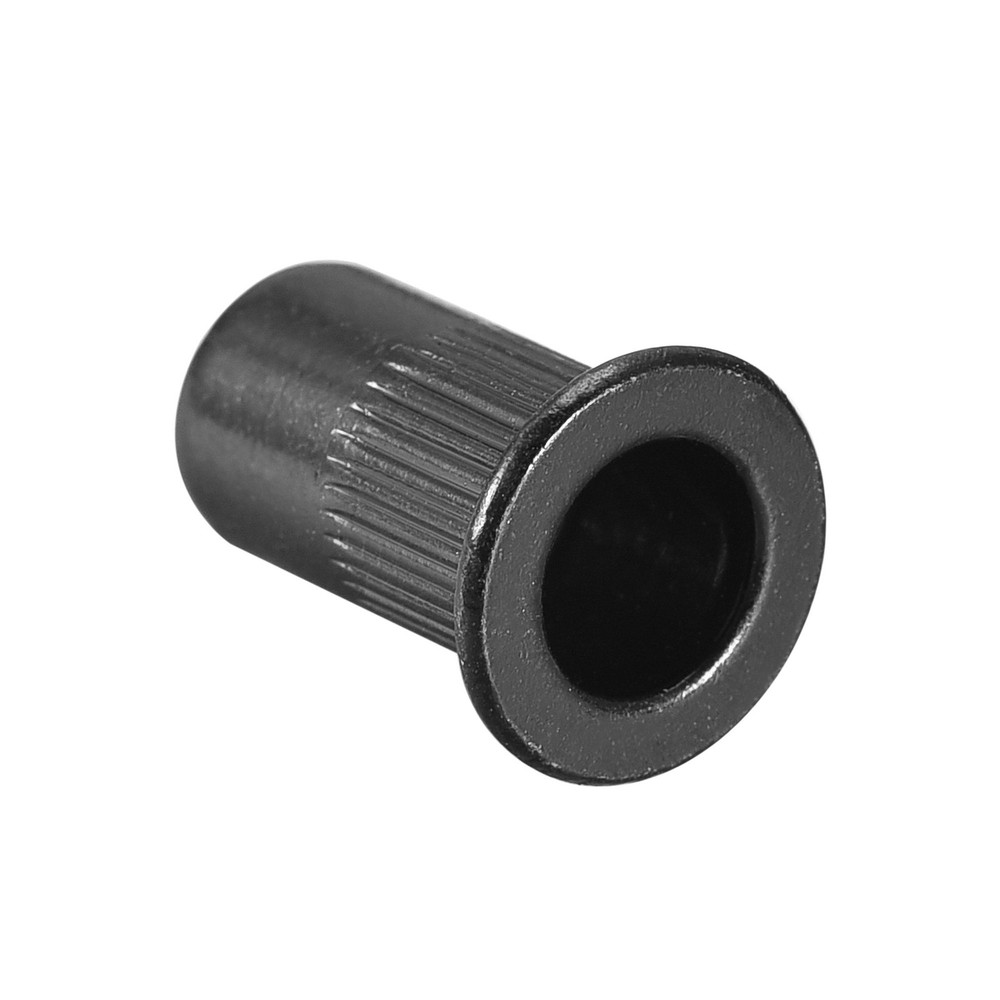 M5 Rivet Nuts Carbon Steel Knurled Flat Head Threaded Insert Nut Black 20pack
