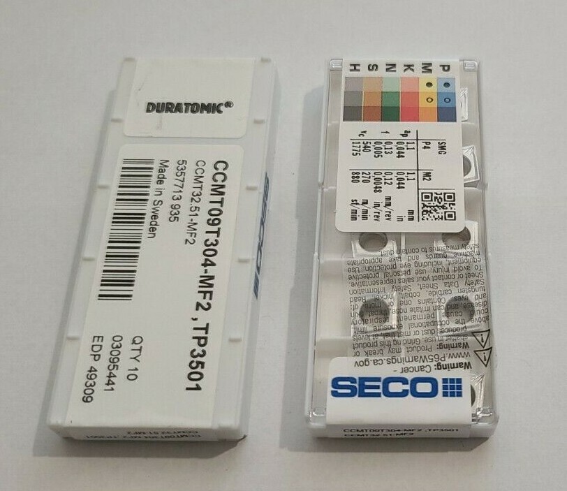 CCMT 32.51 MF2 TP3501 SECO *** 10 INSERTS *** FACTORY PACK ***