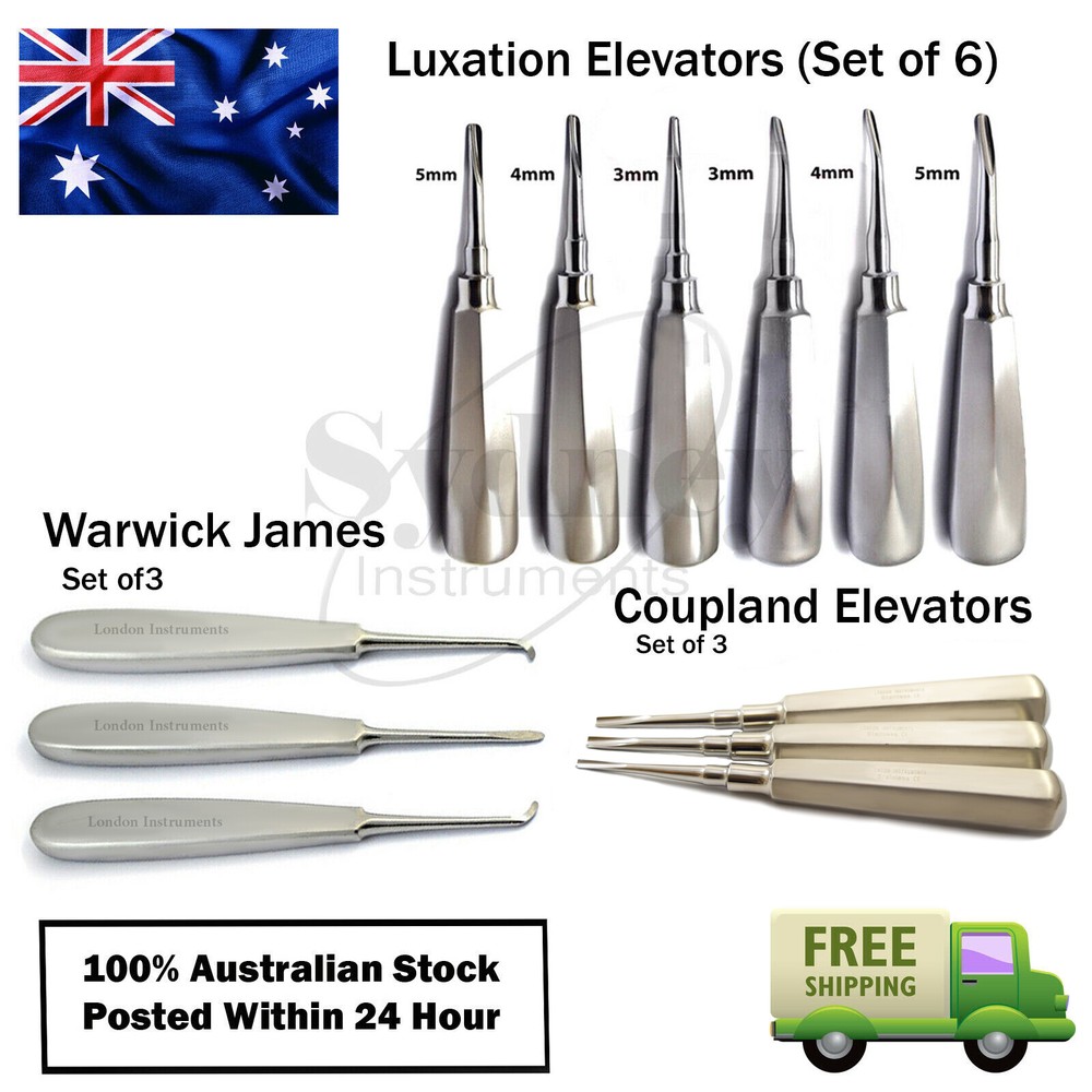 Root Luxating Elevators Tooth Loosening Root Extraction Elevator Kit Set NEW