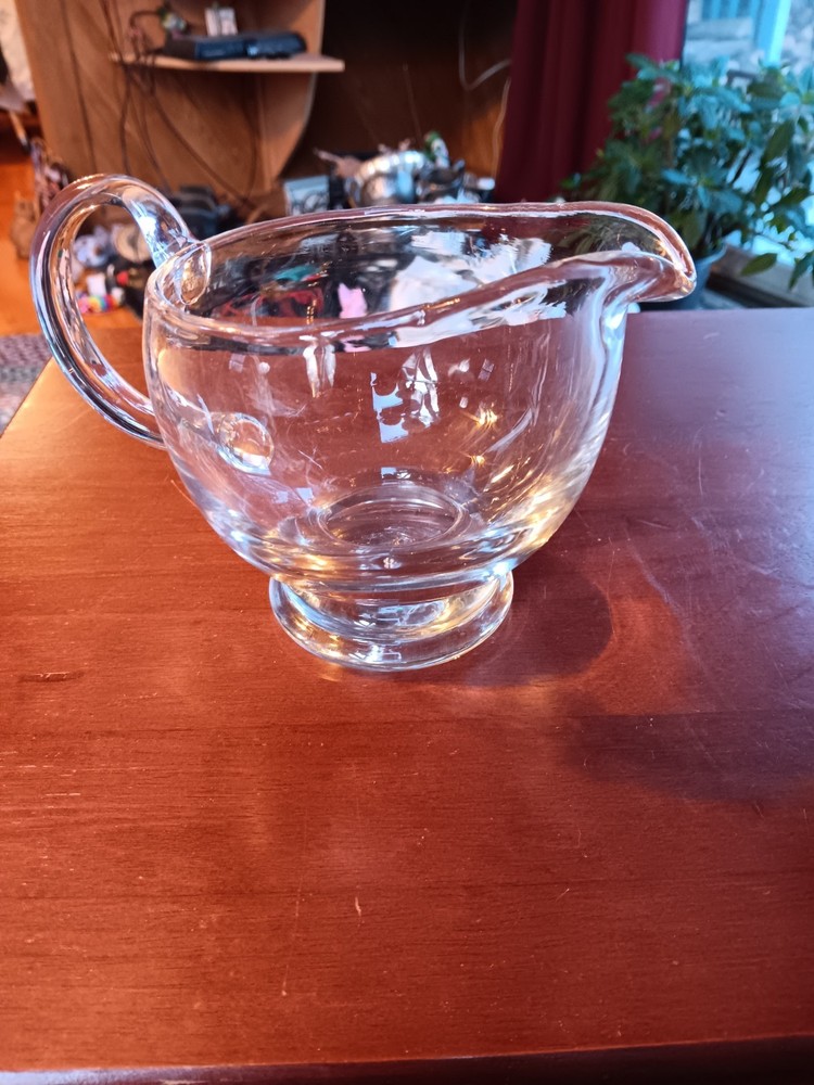 HAND BLOWN GLASS PITCHER. 1309