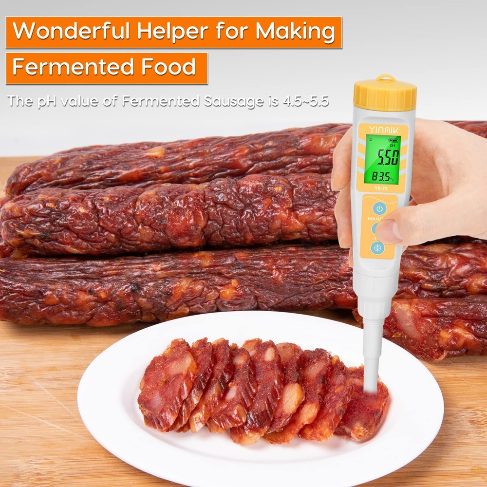 Food pH Meter with Extra Replaceable 2SP Probe