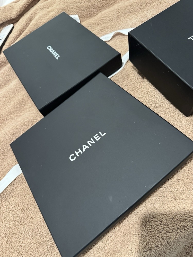 chanel empty gift boxes Qty 3 With Ribbon