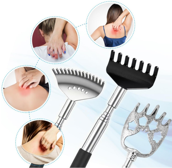 3 Pack Different Back Scratcher Metal Portable Telescoping Back scratcher