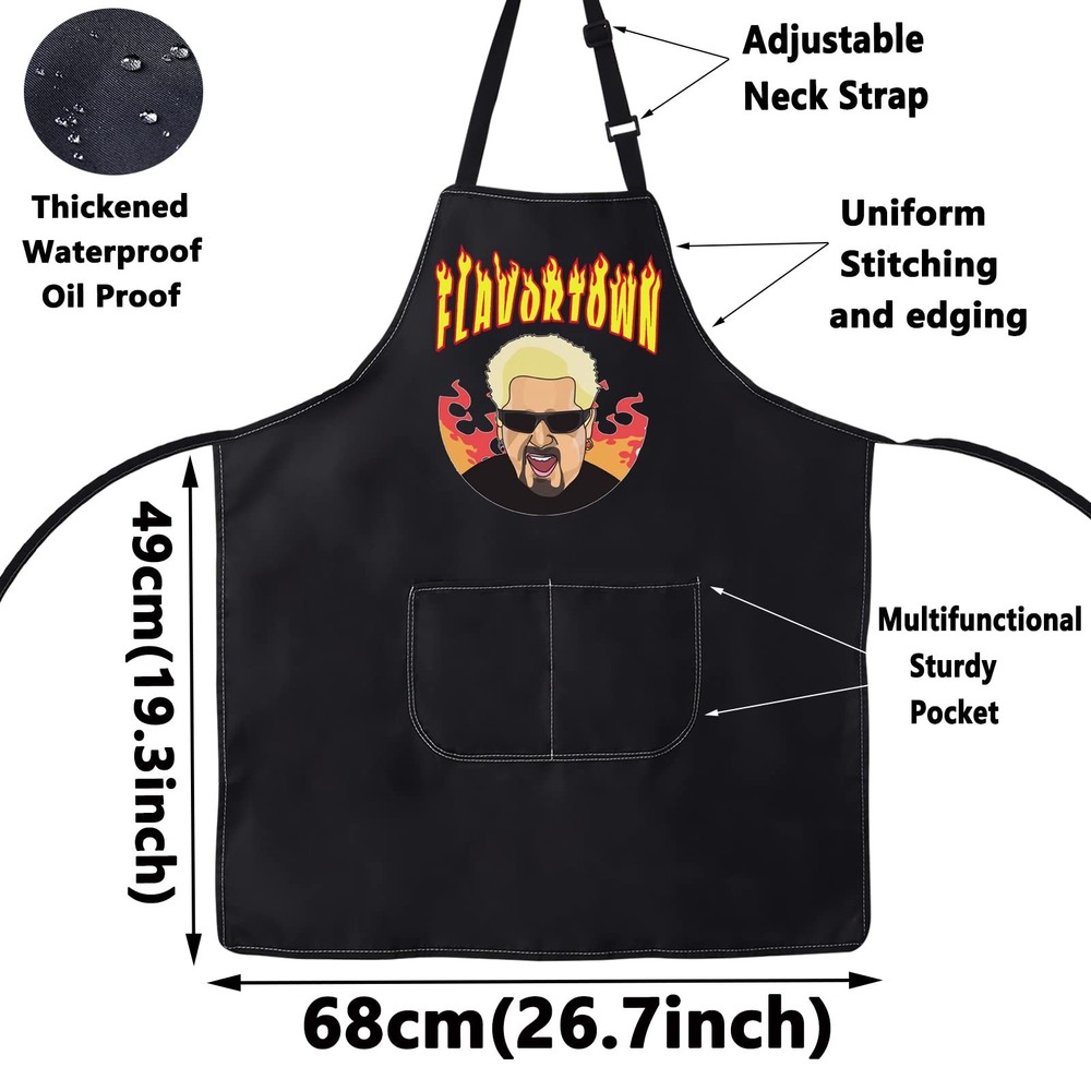 Chef Kitchen Apron With Pockets Kitchen Food Fans Gift Chef Adjustable Apron ...