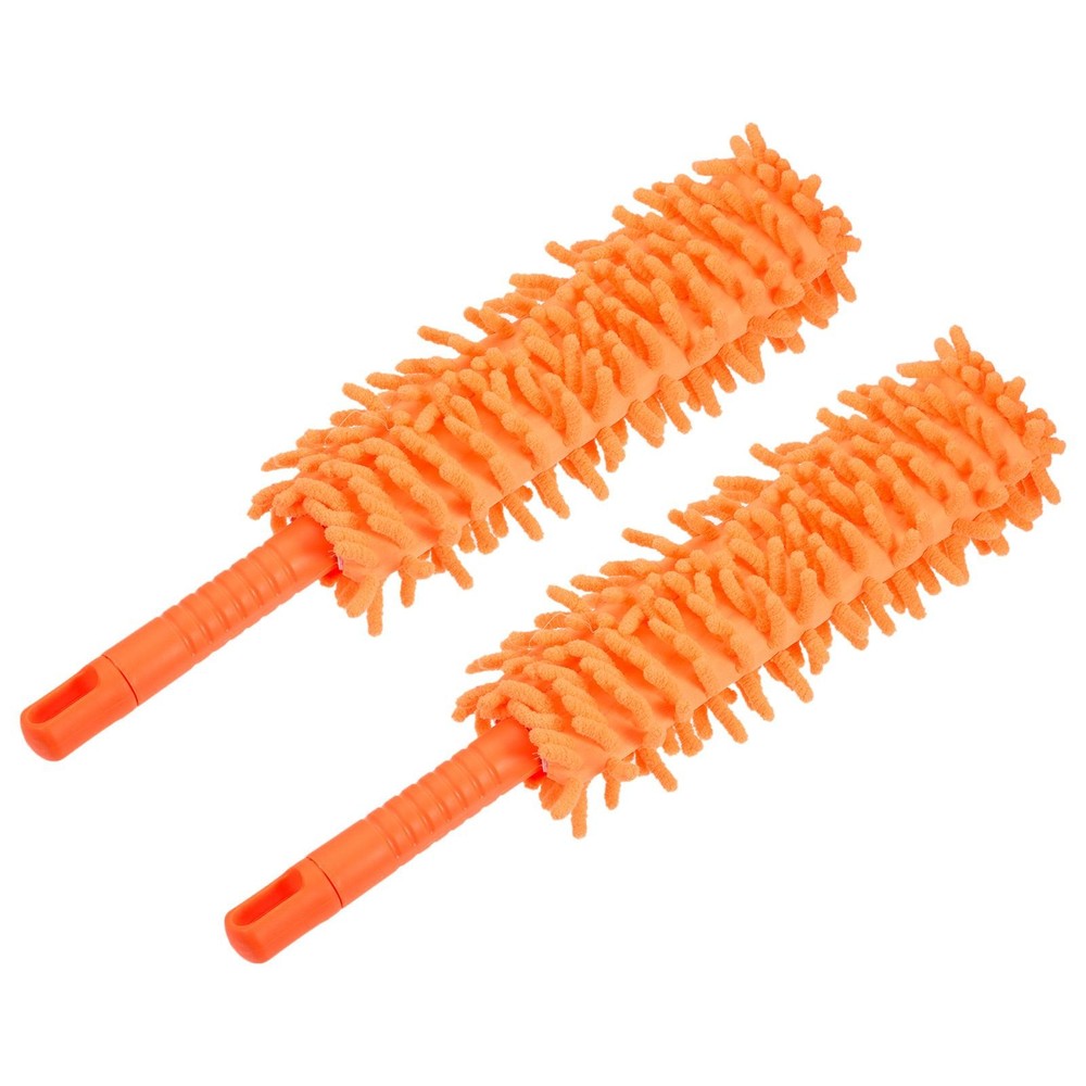 Microfiber Washable Cleaning Dust Double Side Cleaning, Orange, 2pcs