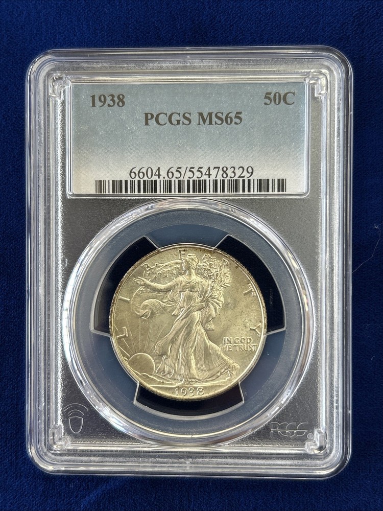 1938 50C Walking Liberty Half Dollar ~ PCGS MS65