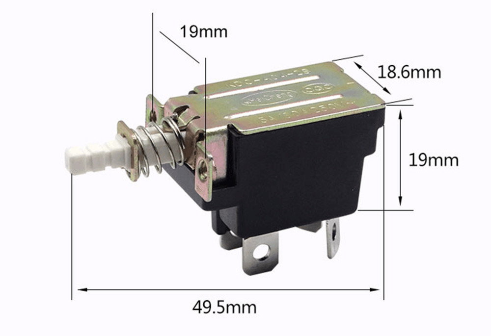 5pcs 8A 250V AC DPST 4 Pins Push Button Power Switch KDC-A04-2S
