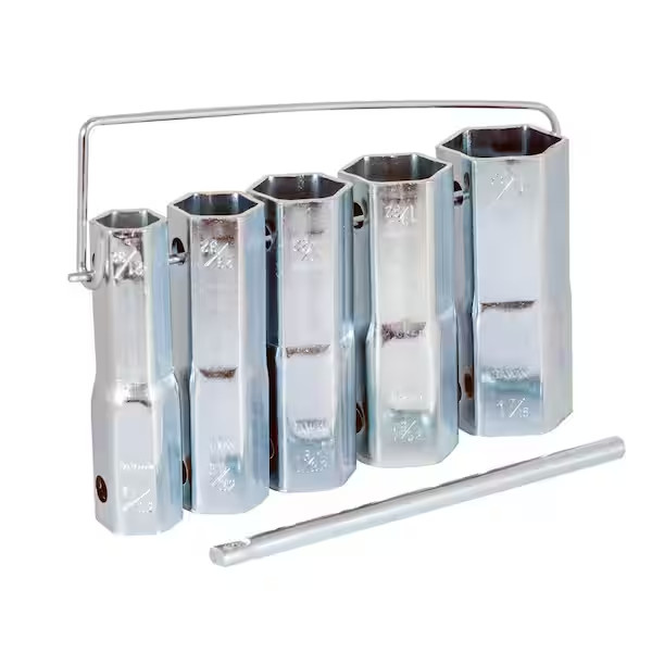 5-Piece Plumber'S Socket Set with Bar Handle