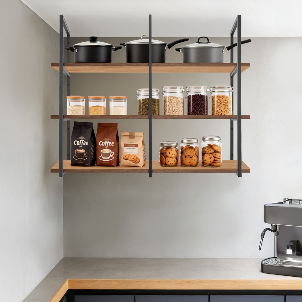 3PCS Rectangular Shelf Bracket Wall/Floor/Ceiling Mount Storage Shelving Bracket