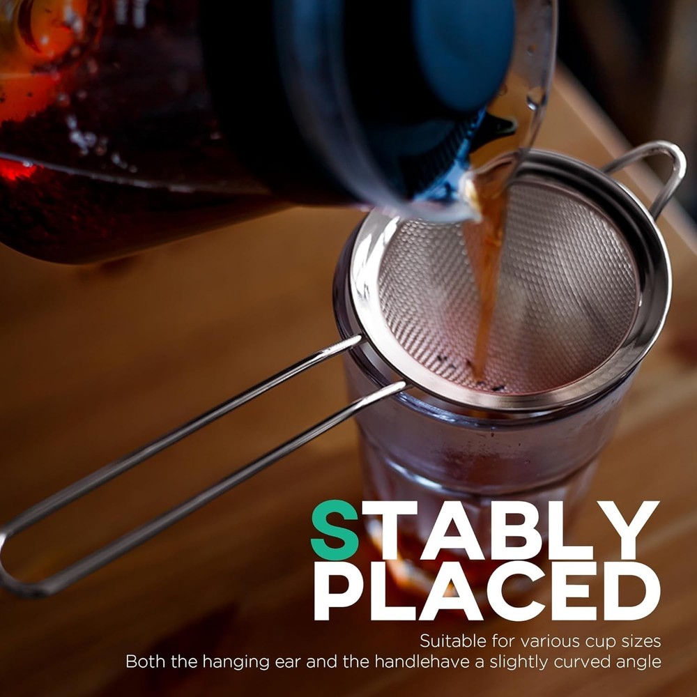 Classic 3.3" Fine Mesh Strainer in Silver - Elegant, Durable & Dishwasher Safe