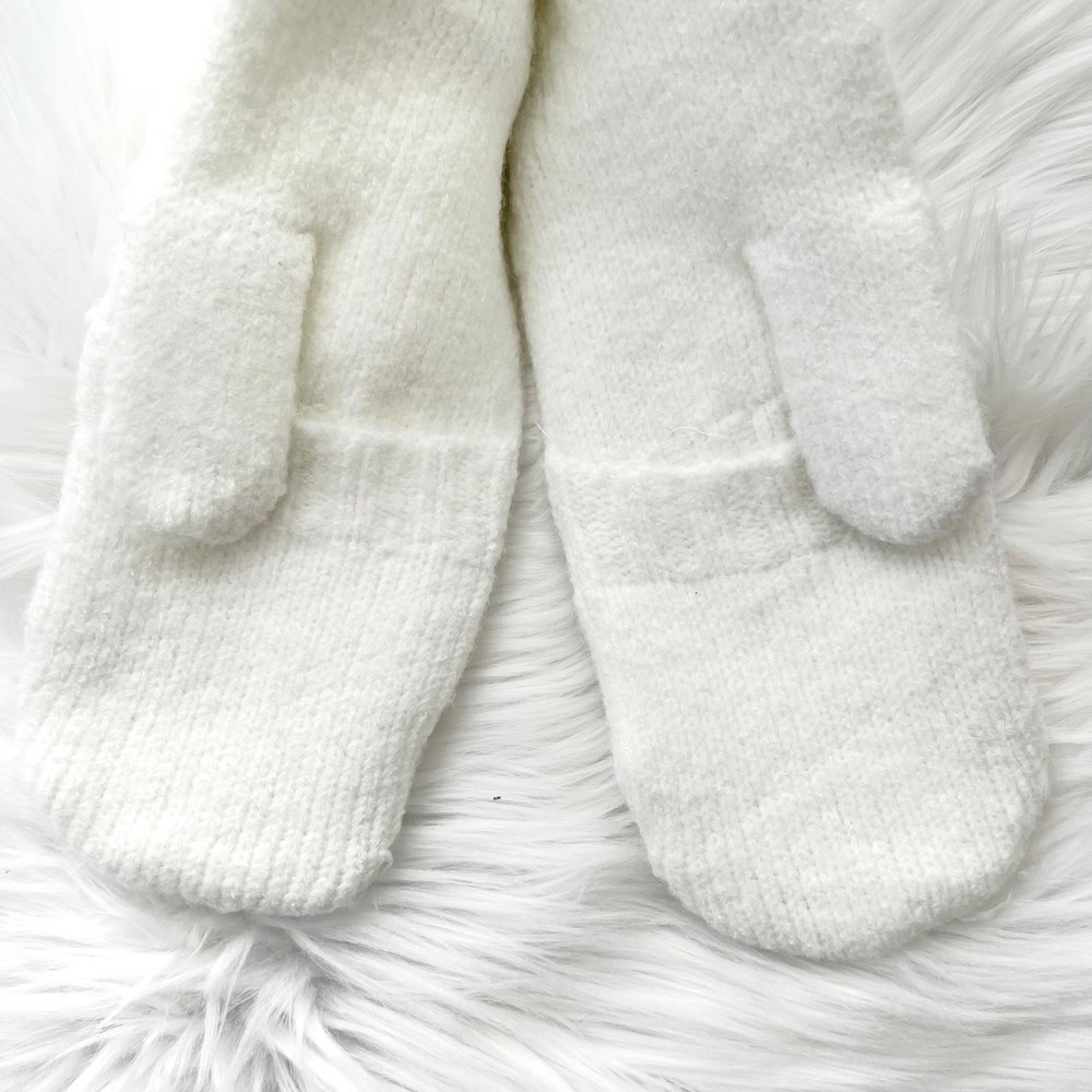 NWT Sonoma - Ivory white convertible lined knit mittens