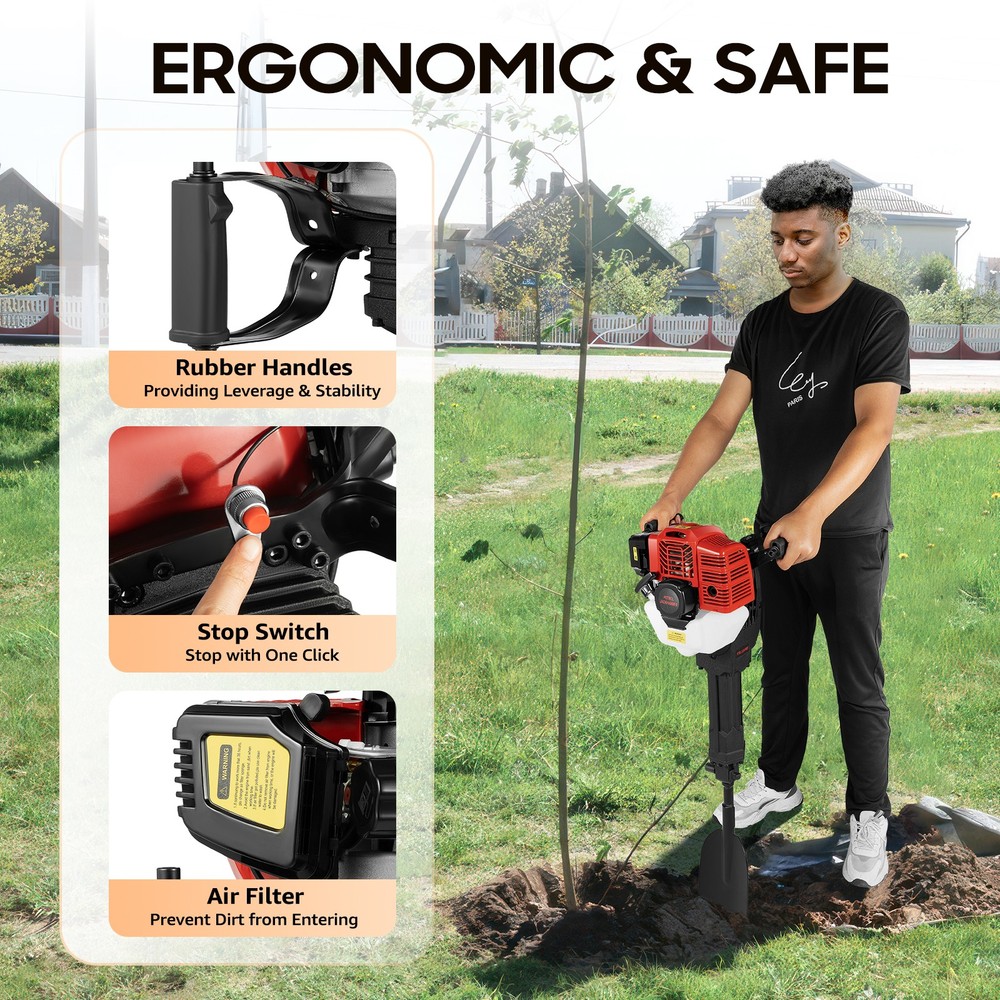 52CC 2Stroke Handheld Trencher Digger Machine Garden Tree Digger Digging Machine