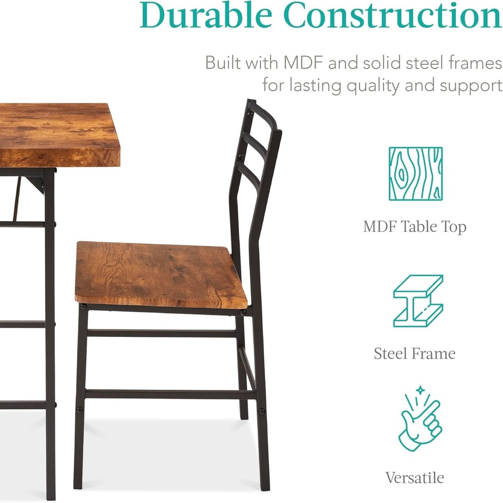 3-Piece Modern Dining Set Space Saving Dinette Kitchen Dining Room Small Space