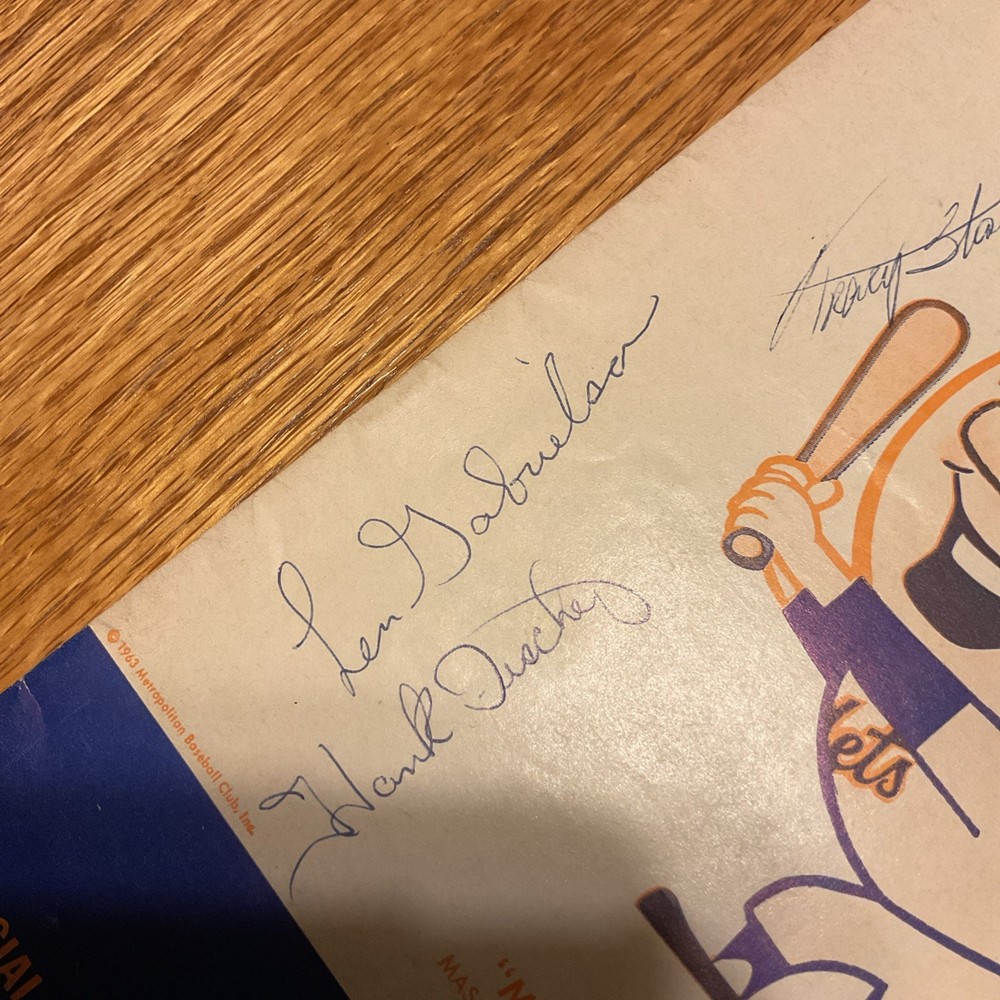1963 New York Mets baseball program And Scorecard Signed! Read description.