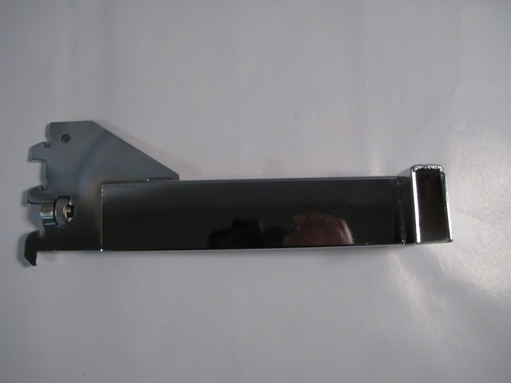 Econoco CR8 8" Chrome Hangrail Bracket for 1/2x1-1/2" Rectangular Tubing NEW