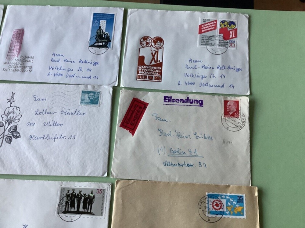German Democratic Republic postal stamps covers 12 items Ref A1433