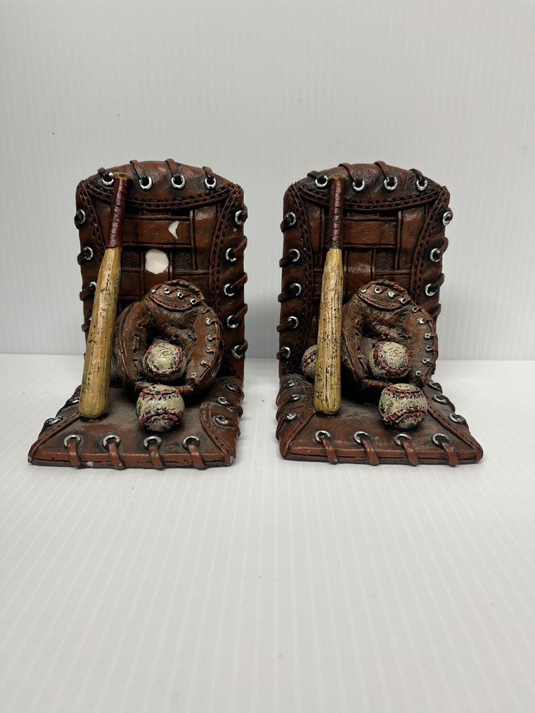 Vintage Handcrafted Resin Baseball Bookend