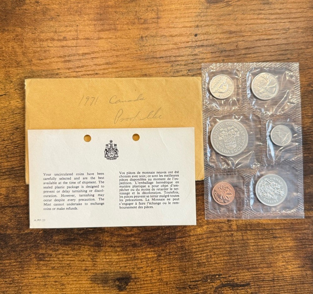 1971 CANADA PROOFLIKE MINT SET * WITH ORIGINAL MINT PACKAGING Great Condition