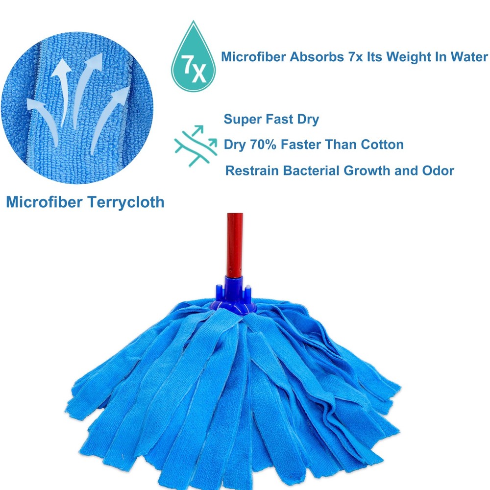 Microfiber Cloth Mop Head Replacement, String Mop Refills Screw onto All Stan...