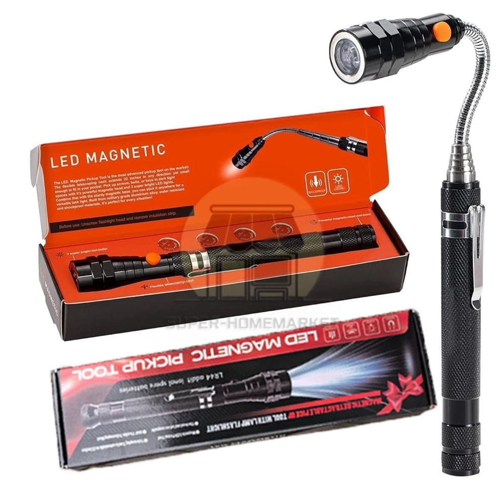 LED Magnetic Pickup Tools Telescoping Flashlights with Extendable Magnet Stick