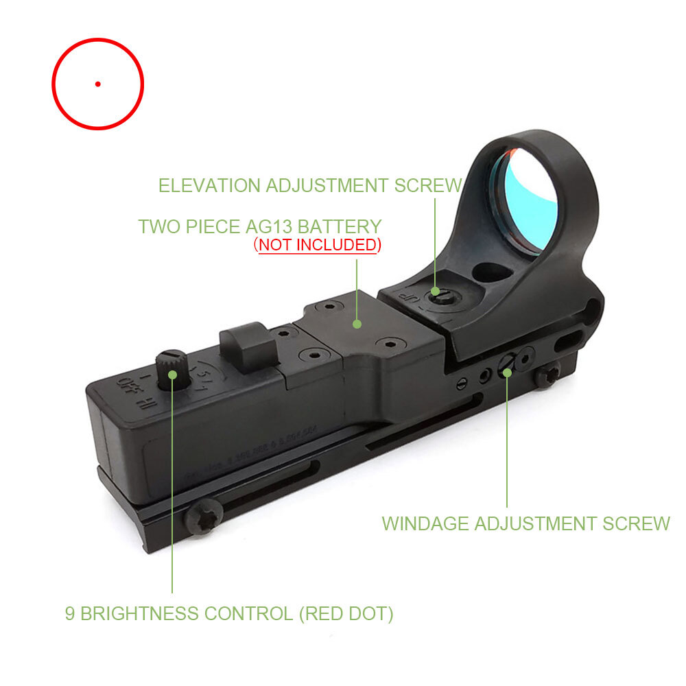 C-MORE Red Dot Reflex Sight Tactical Scope Adjustable Optics 2MOA Railway Scope