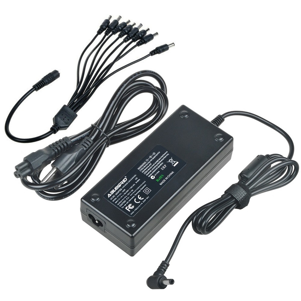 DC 12V 10A Power Supply Adapter +8 Split Power Cable for CCTV Security Camera DV
