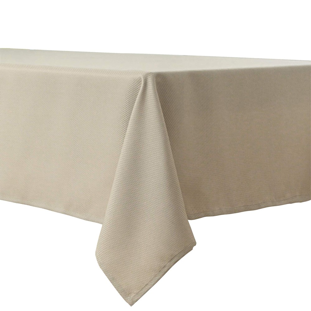 Biscaynebay Textured Fabric Tablecloths 70 X 120 Inches Rectangular Natural W...