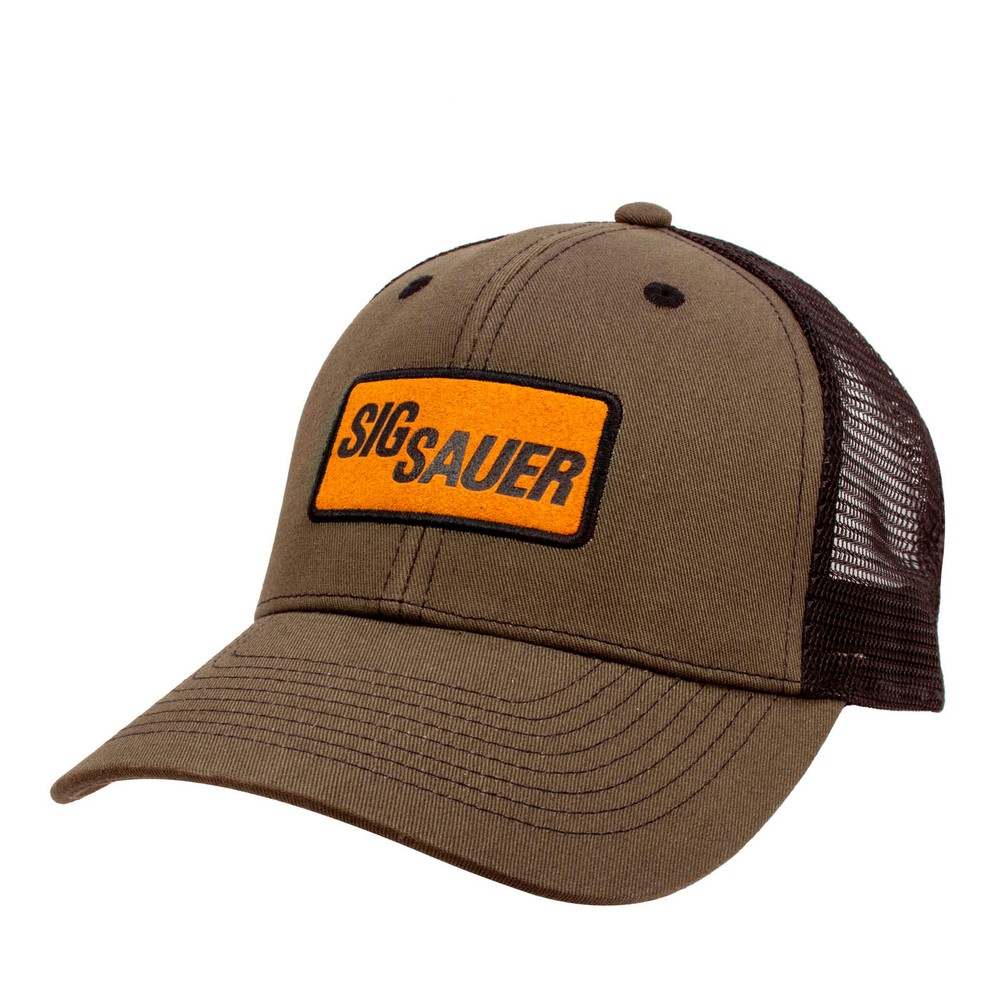 SIG SAUER Men's Leather Patch Trucker Hat (SG-HAT-SIG-LP)
