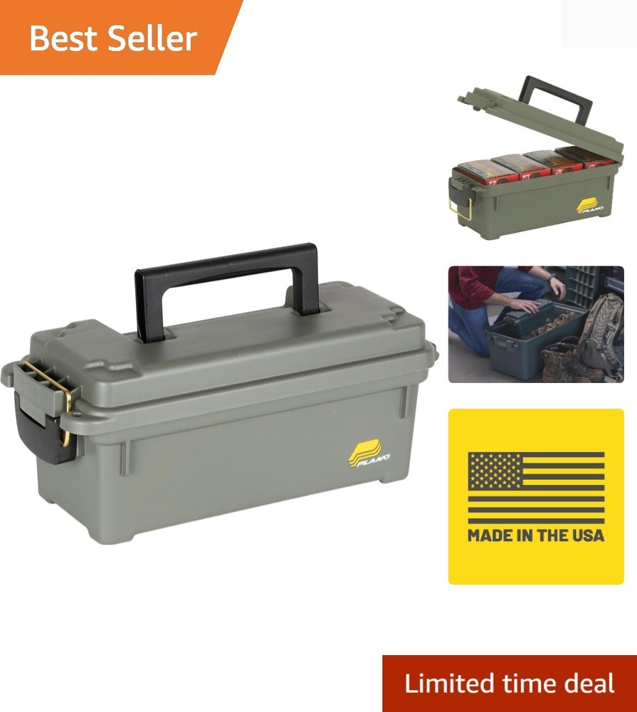 Compact Plastic Ammo Crate - Heavy-Duty Handle & Efficient Storage Solution
