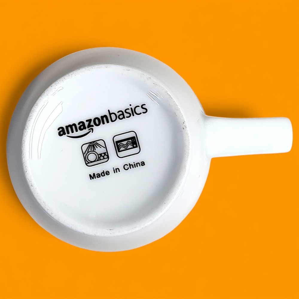 4pc Set Amazon Basics Cafe Stripe Blue / White Coffee Cups/ Mugs 4"