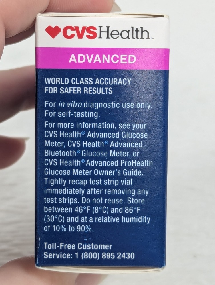 CVS Health - Advanced Glucose Meter Test Strips - 50 Count - Exp: 05/27