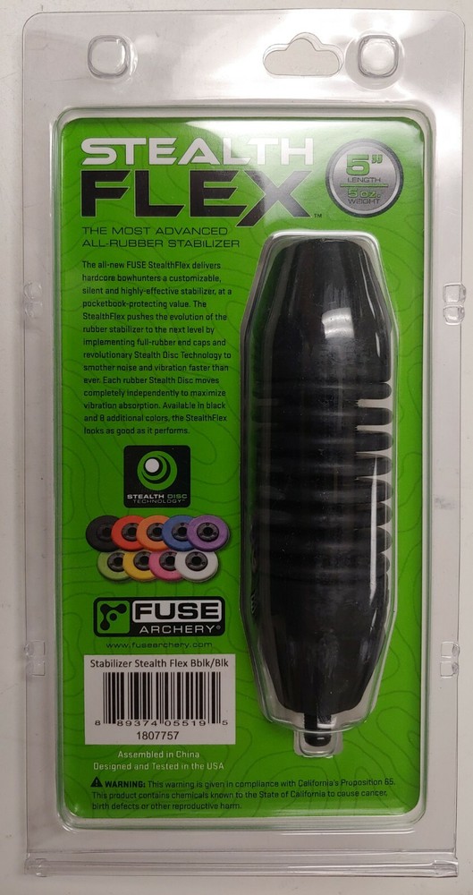 Fuse StealthFlex 5" long / 5oz Archery Compound Bow Stabilizer