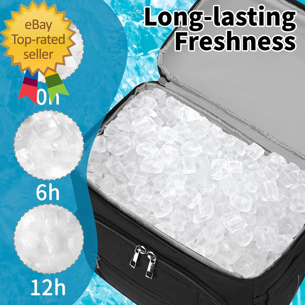 Cooler Backpack,Insulated Backpack Cooler Leakproof Double Deck Cooler Bag