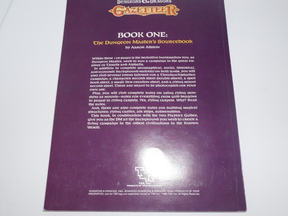 Dungeons & Dragons D&D Gazetteer Book One: Dungeon Master's Sourcebook TSR