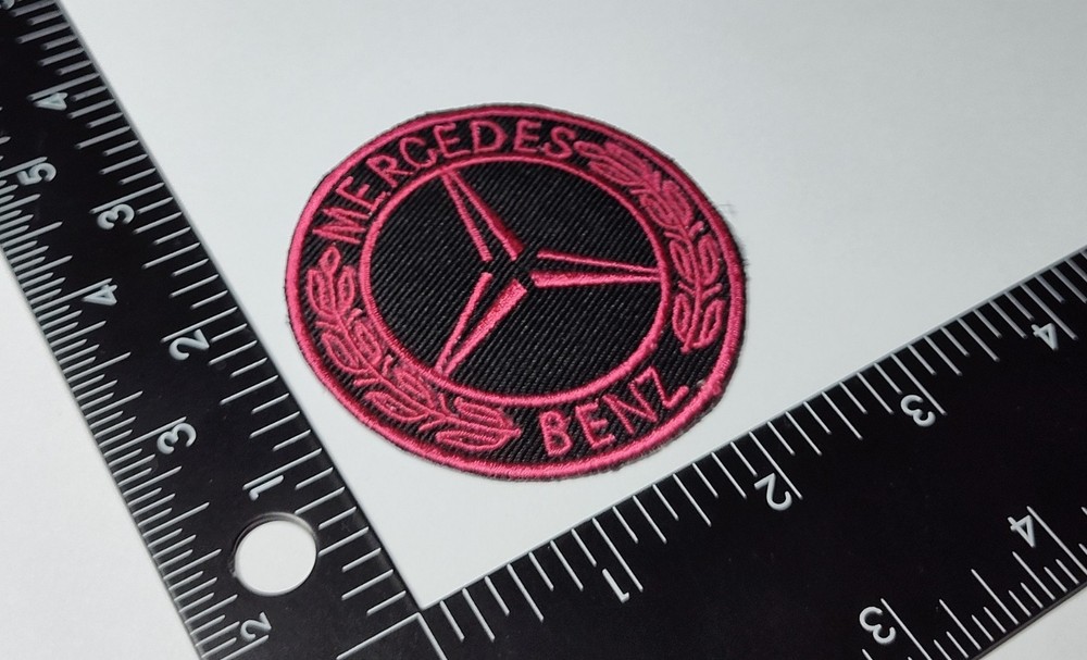 MERCEDES BENZ PATCH HOOK LOOP PATCH BADGE EMBLEM BLACK RED HIGH QUALITY NEW.