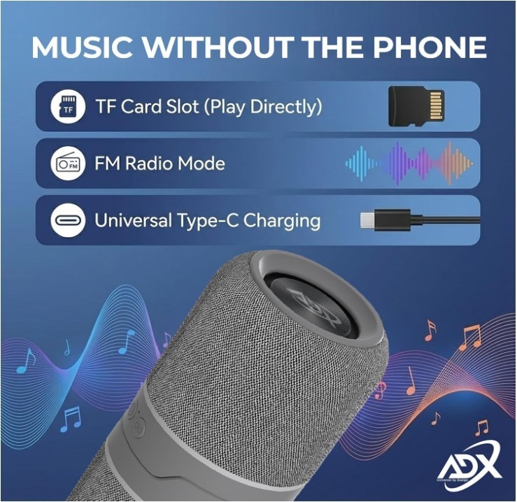 ADX True Wireless Stereo Split Speakers – Detachable Wireless 5.3 System.