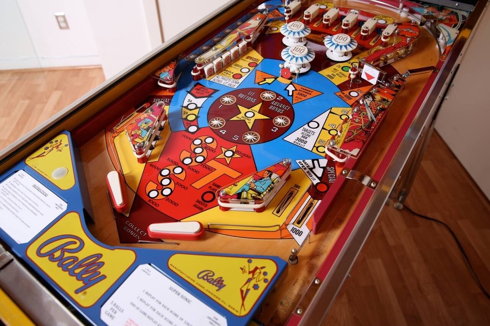 Bally Supersonic Pinball Machine CABINET Decal Set