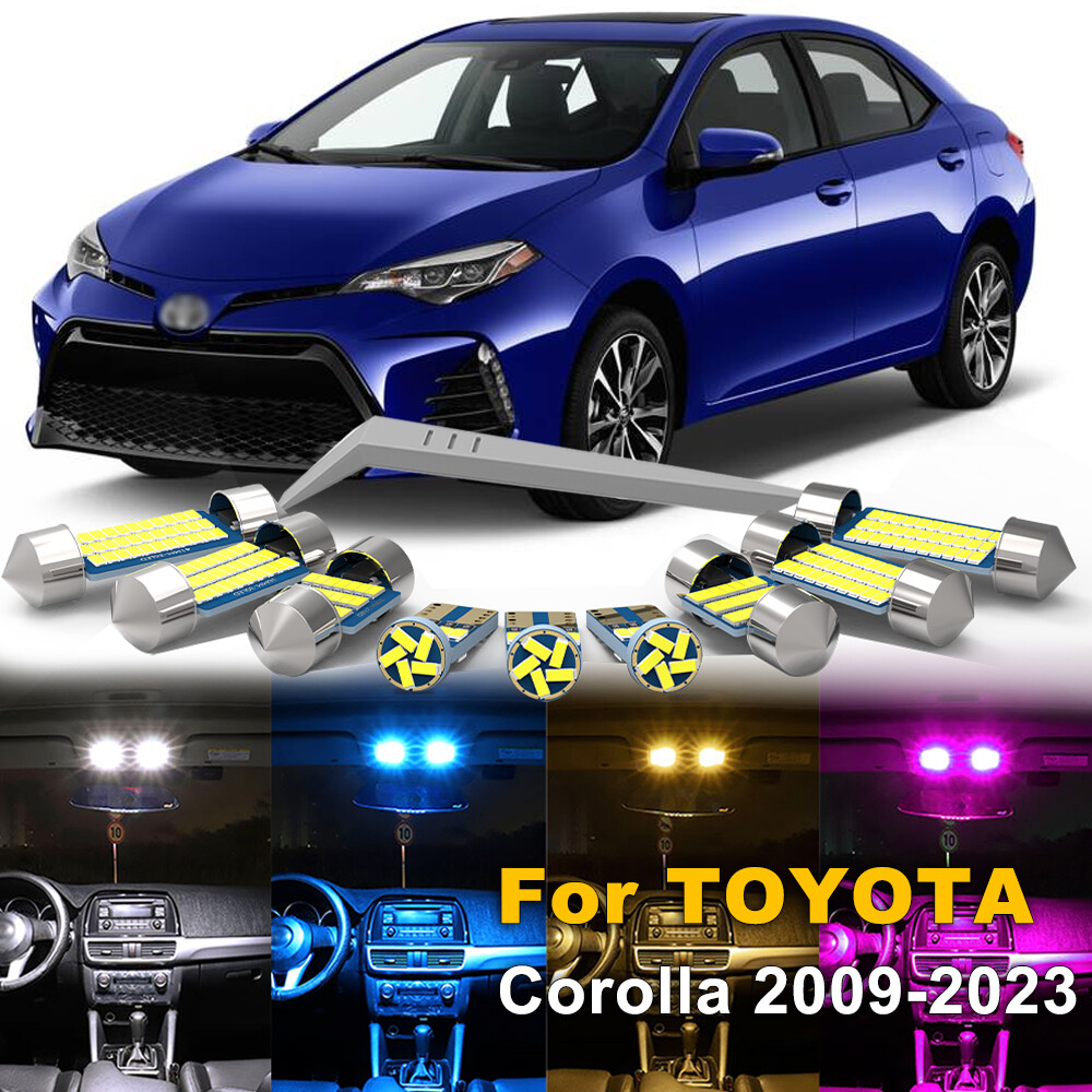 10x Interior LED Lights For TOYOTA Corolla 2009-2023 Package Kit + TOOL 4 Colors