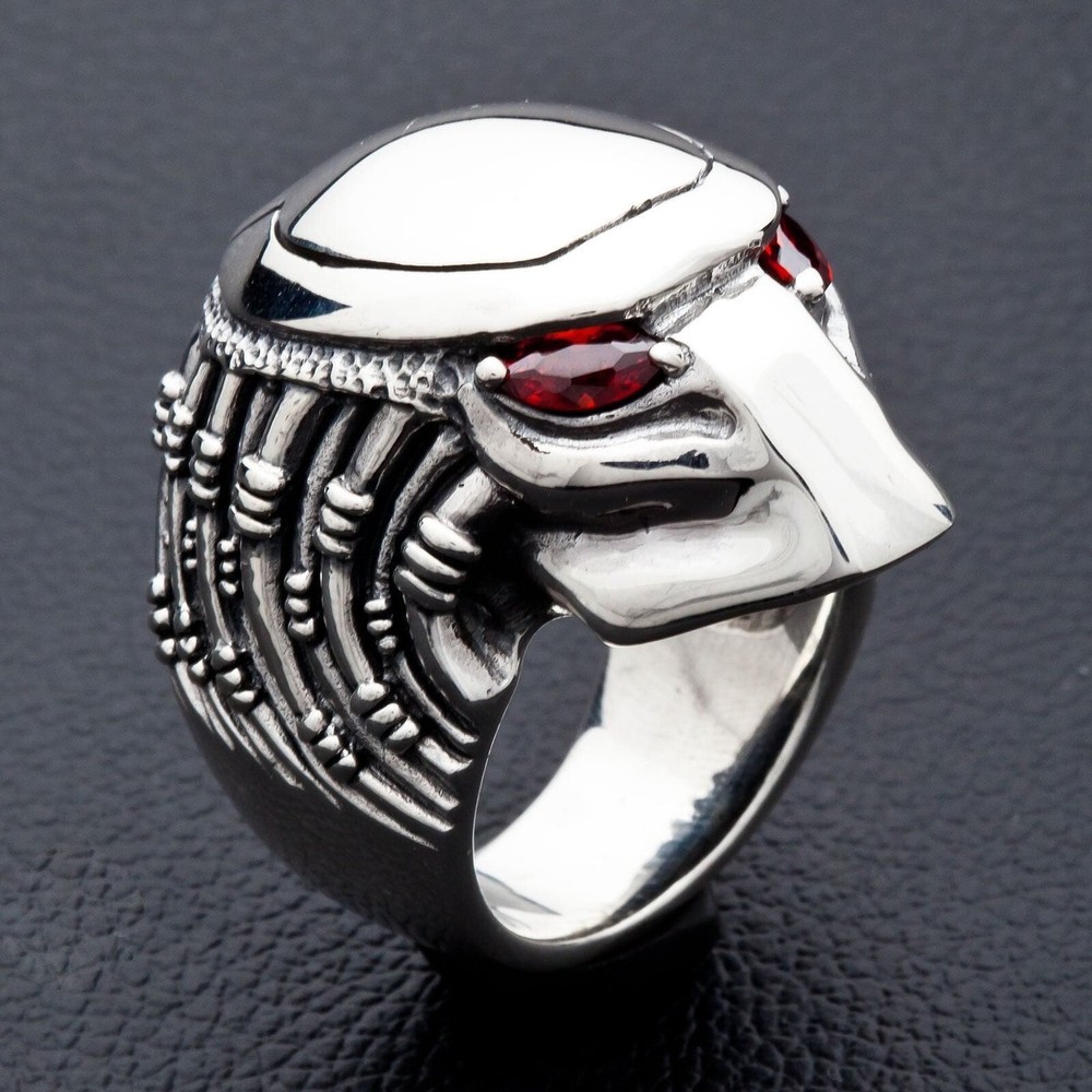 Sterling Silver Predator Head Ring