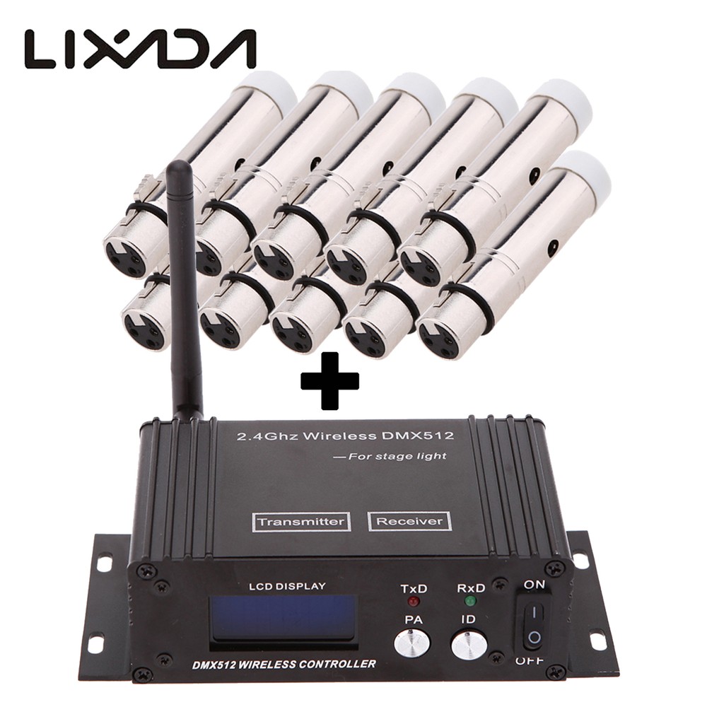 2.4G Wireless DMX 512 Controller Transmitter Receiver LCD Display Repeater D5X9