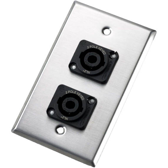 Neutrik 202L Loudspeaker Connector Wallplate Single NL2MP