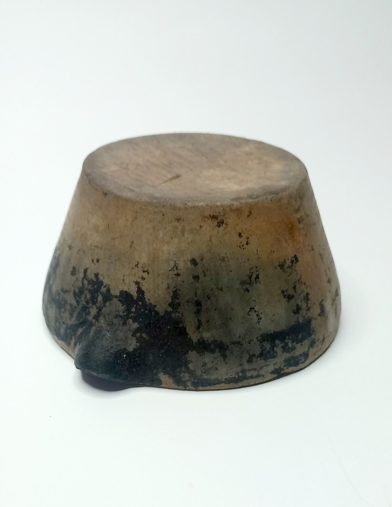 Antique clay cup with handle and spout - Handmade ceramic tableware.