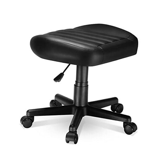 Multi-Use Stool, Height Adjustable Swivel Rolling Stool Chair W Wheels, Black